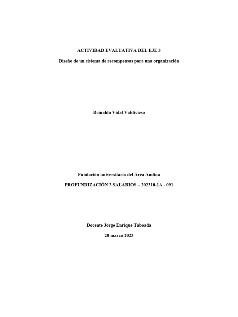 Actividad Evaluativa Del Eje 3 Salarios | PDF | Gestión de recursos ...