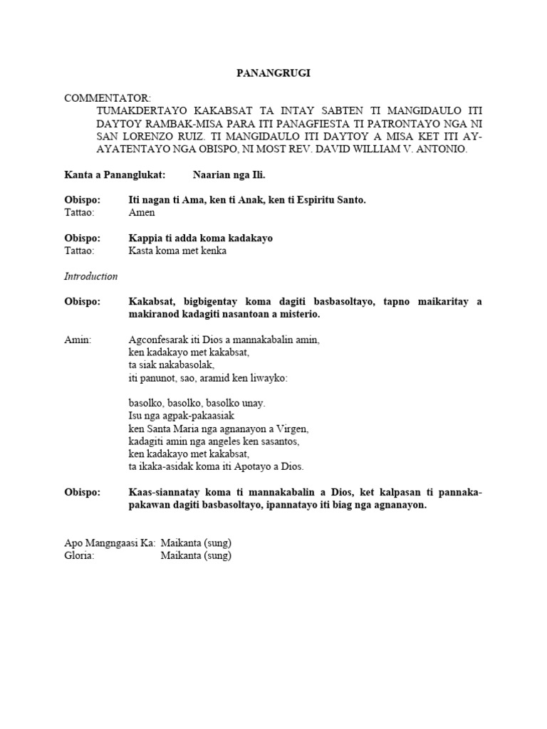 Fiesta Liturgy | PDF