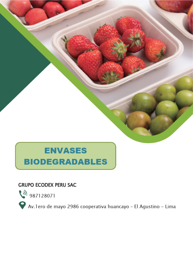 Envases Biodegradables de Ecodex Perú | PDF | Hogar, jardinería y ...