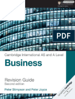 Cambridge International As and A Level Business Revision Guide