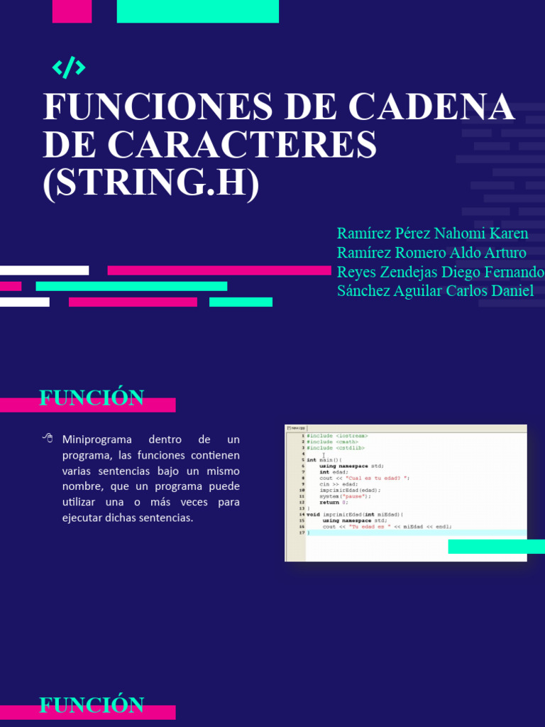 Funciones de Cadenas en C++ | PDF | Cadena (informática) | C