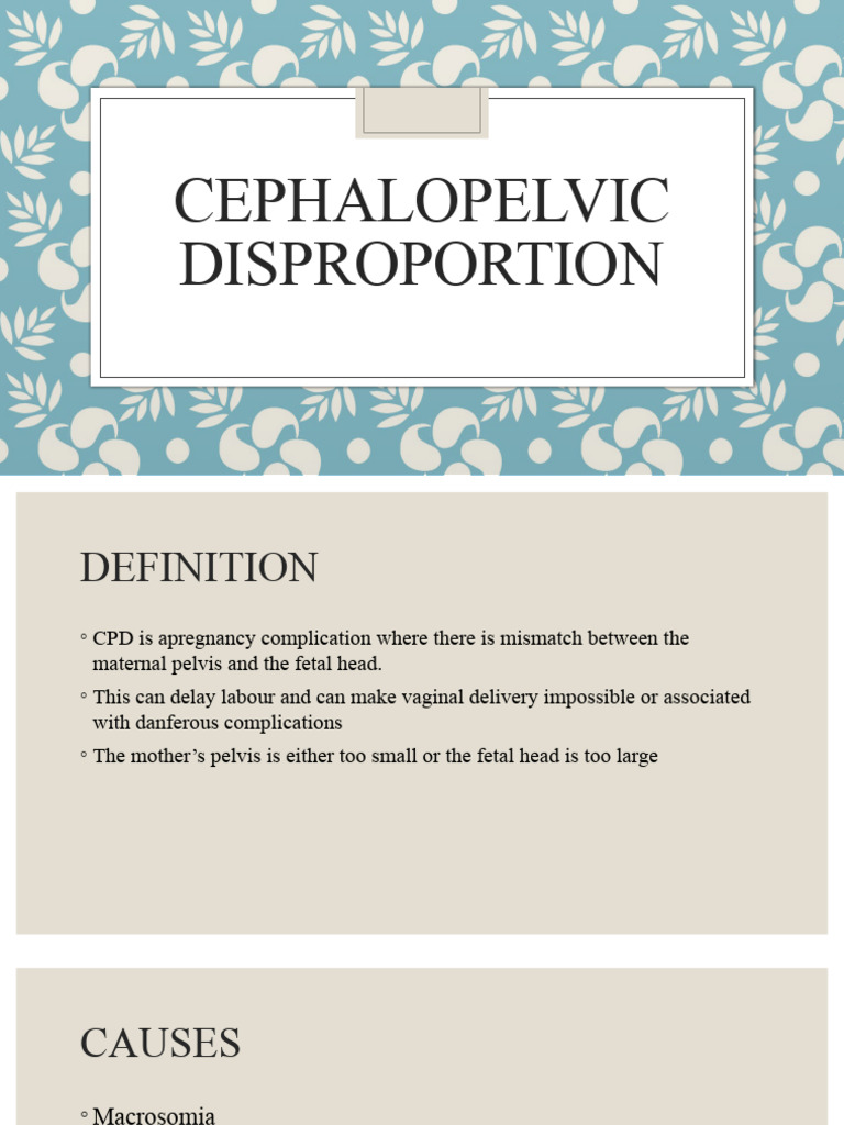 Complications of Cephalopelvic Disproportion | PDF | Childbirth | Uterus