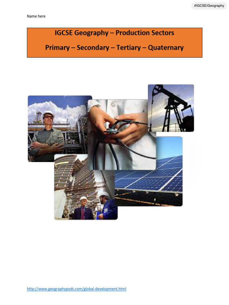 IGCSE Geography: Industry Sectors | PDF | Tertiary Sector Of The ...
