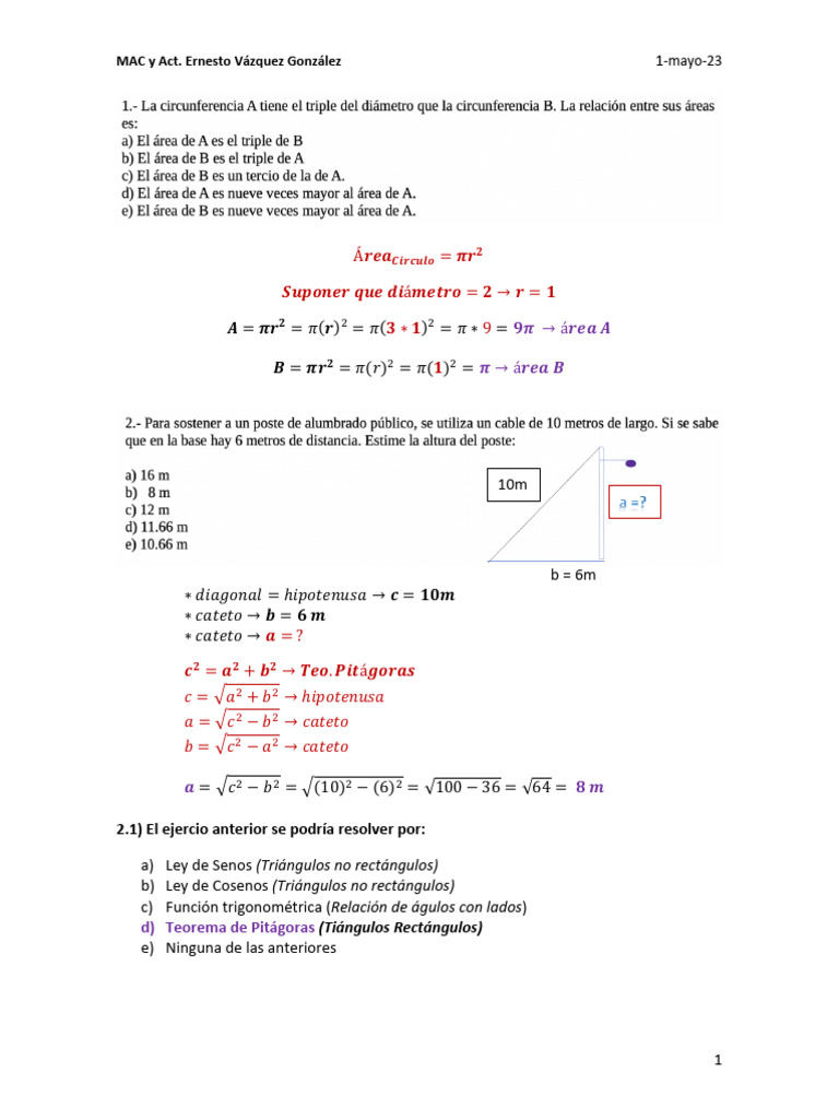 Clase Mate Ingreso 15mayo23 | PDF | Factorización | Pendiente