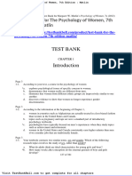Test Bank For The Psychology of Women 7th Edition Matlin