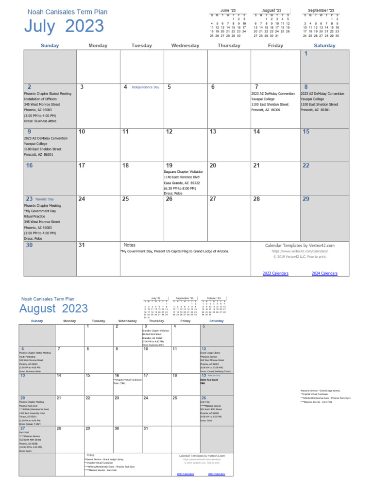 Term Plan July To December 2023 | PDF | Observances | Holidays