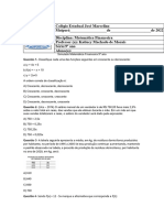 Simulado Matemática Financeira 9º Ano