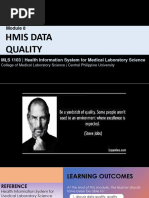 Lesson 8 HIS - Data Quality