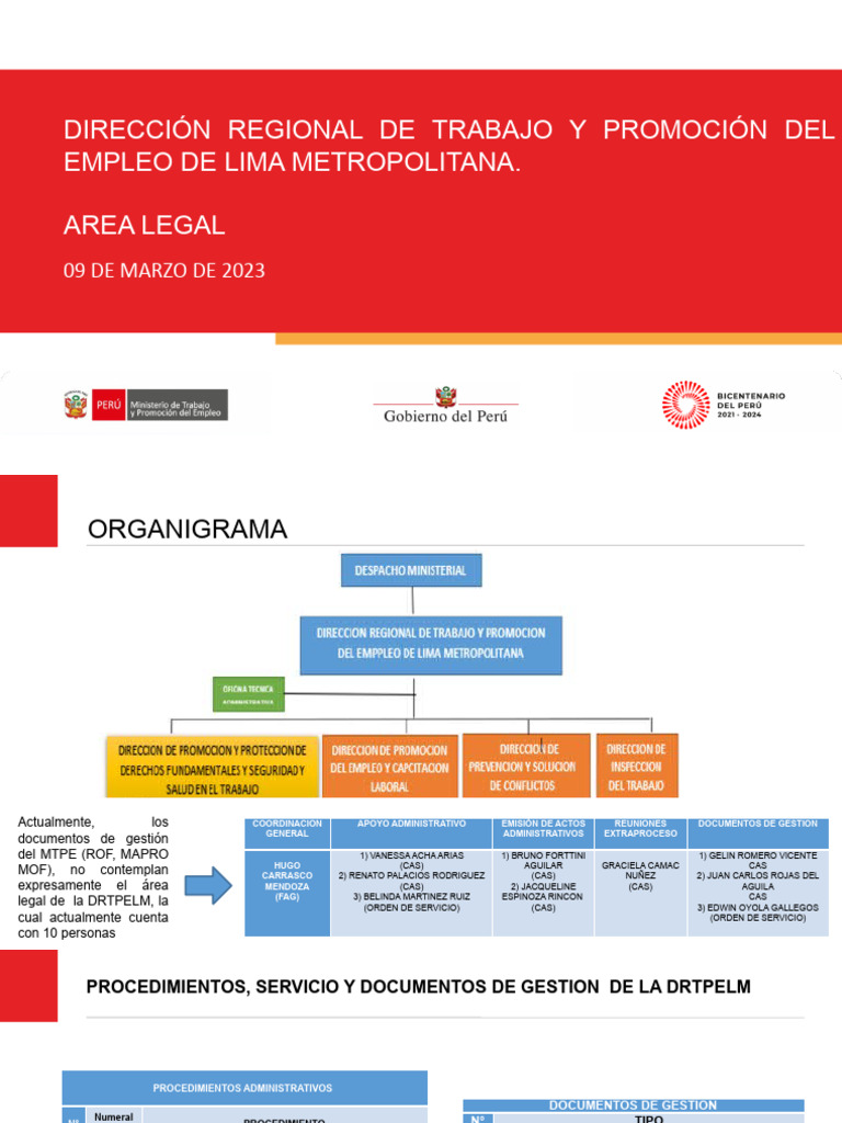 VF PPT - Area Legal Drtpelm | PDF | Lima