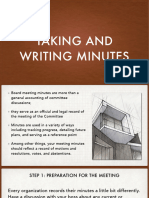 Taking and Writing Minutes
