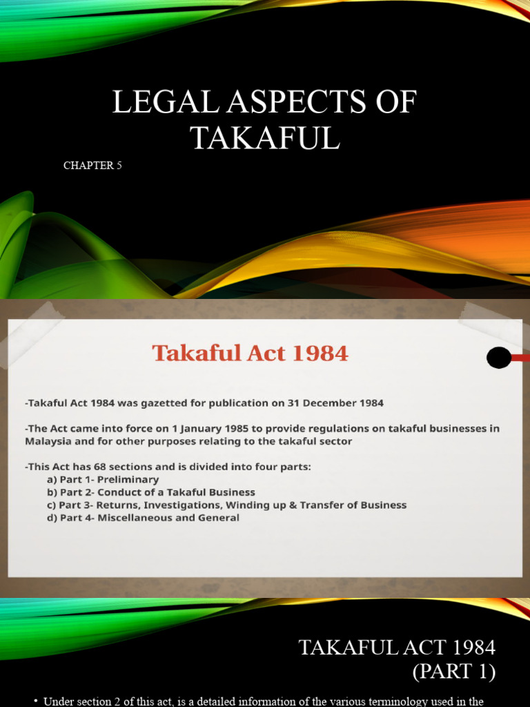 Legal Aspect of Takaful | PDF | Finance & Money Management