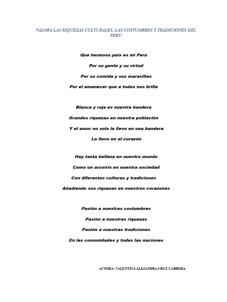 POEMA Valora Las Riquezas Culturales | PDF | Viajes y turismo | Cocina ... 