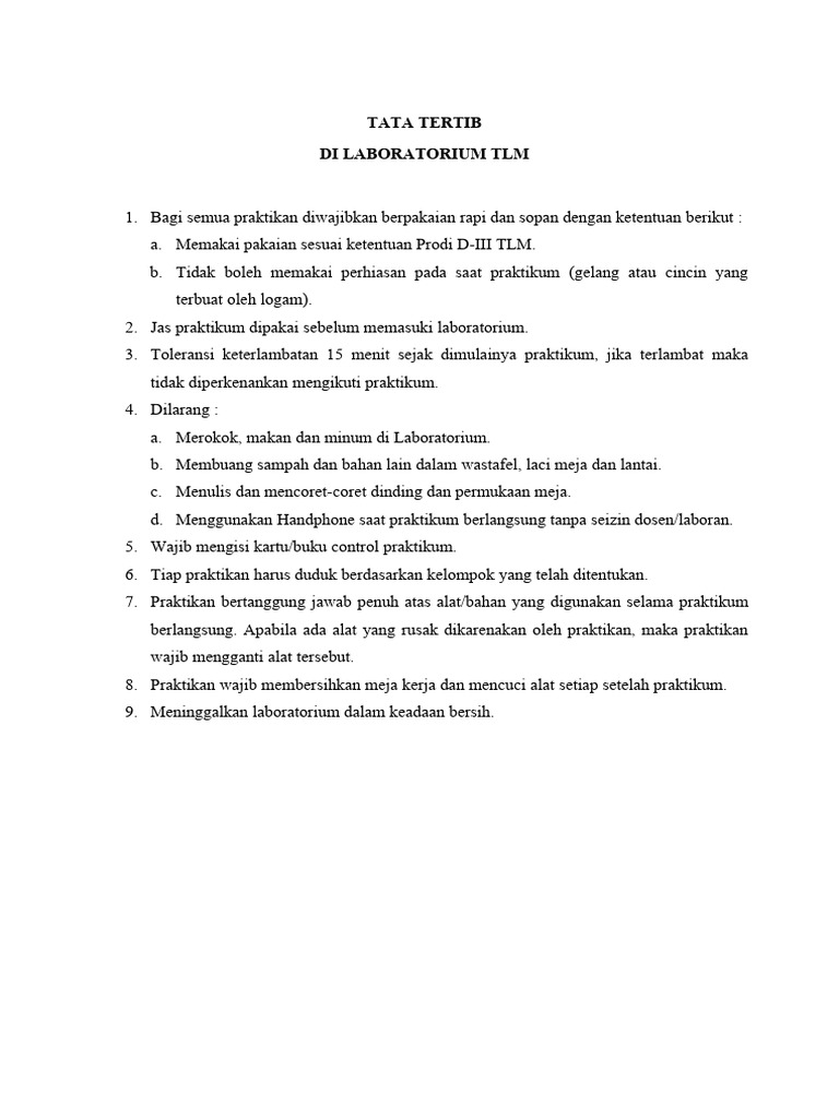 Tata Tertib Lab TLM PDF