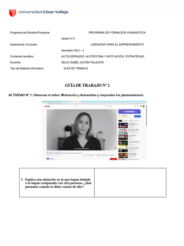 Autoliderazgo y Motivación en Emprendimiento | PDF | Liderazgo | Cognición