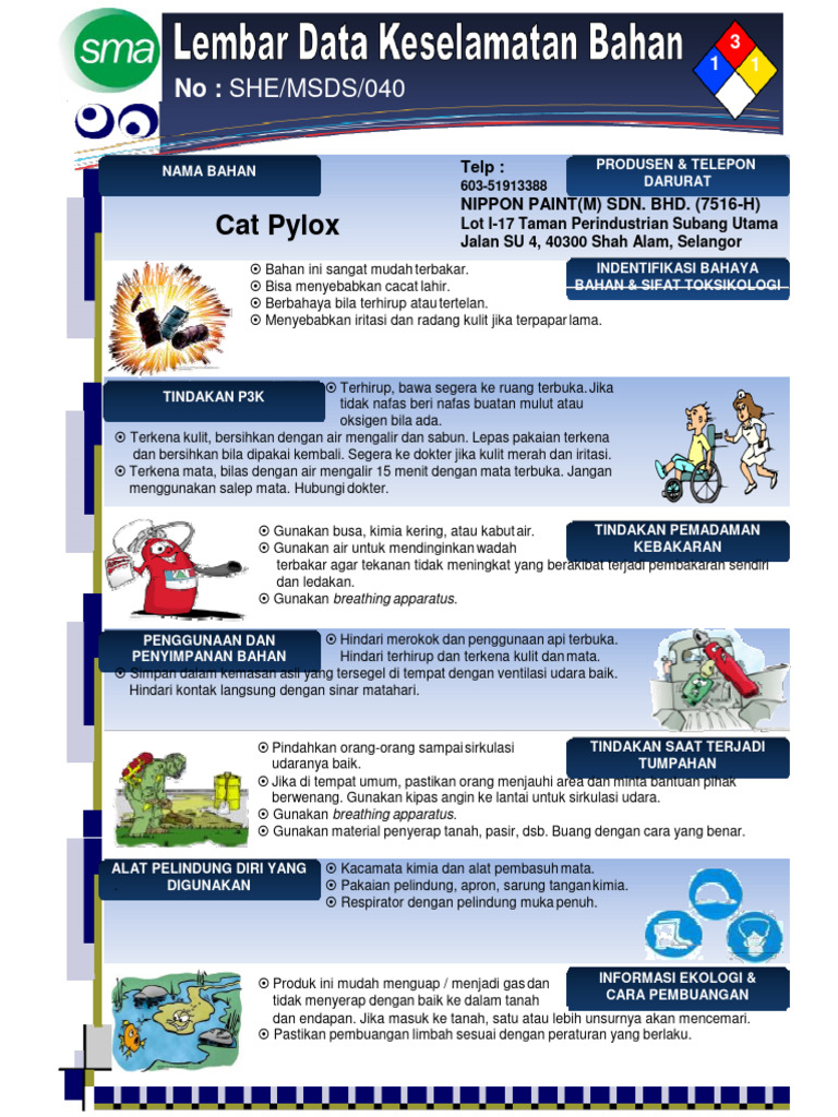 MSDS Cat Pylox: Risiko dan Penanganan | PDF