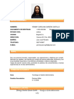 Yeimmy Carolina Garzón Castillo - 1 de 3: Datos Personales