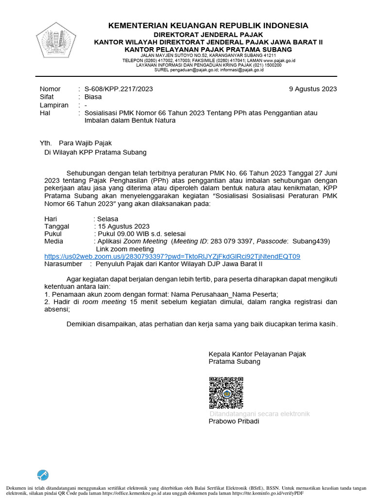 Sosialisasi PMK Nomor 66 Tahun 2023 Tentang PPH Atas Penggantian Atau