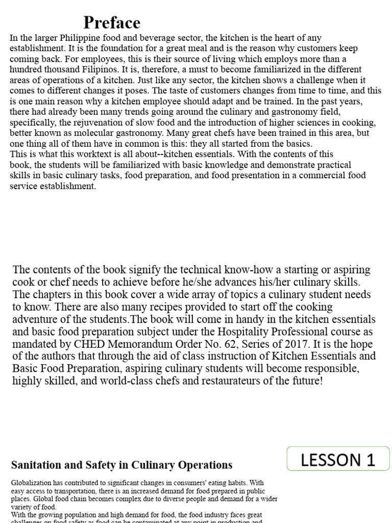 Kitchen Essentials PDF Chef Food Safety