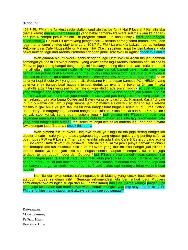 Script FnF Expo | PDF