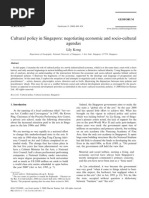 Cultural Policy in Singapore Negotiating Economic and Socio-Cultural Agendas