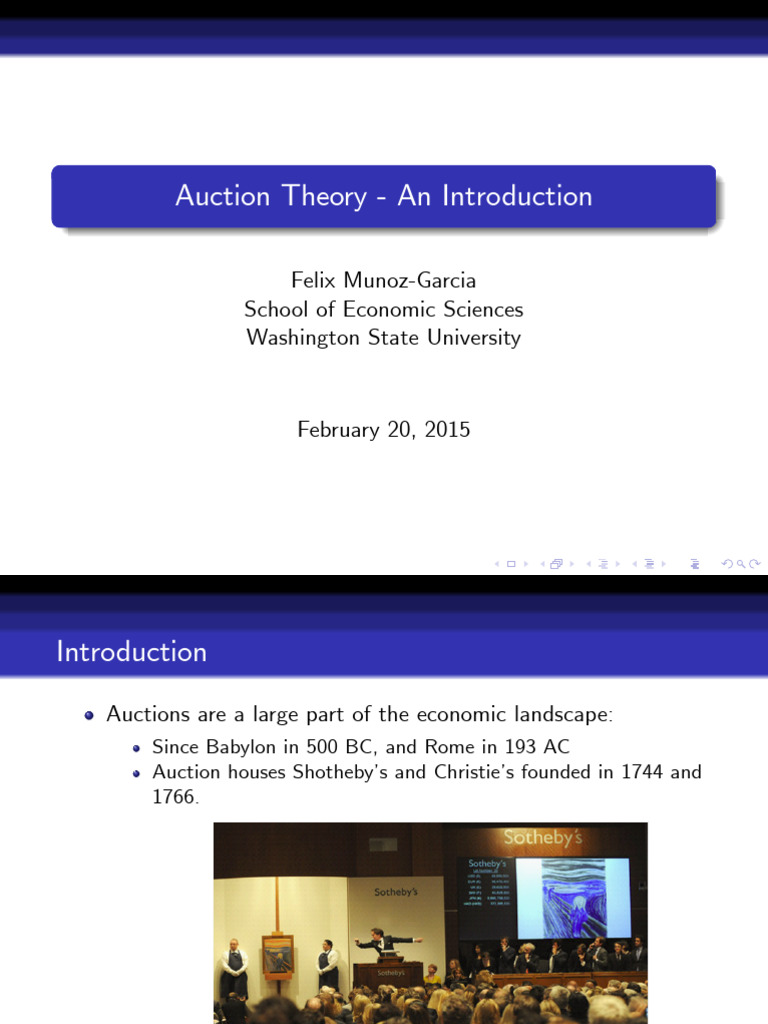Auction Theory PDF Auction Auction Theory