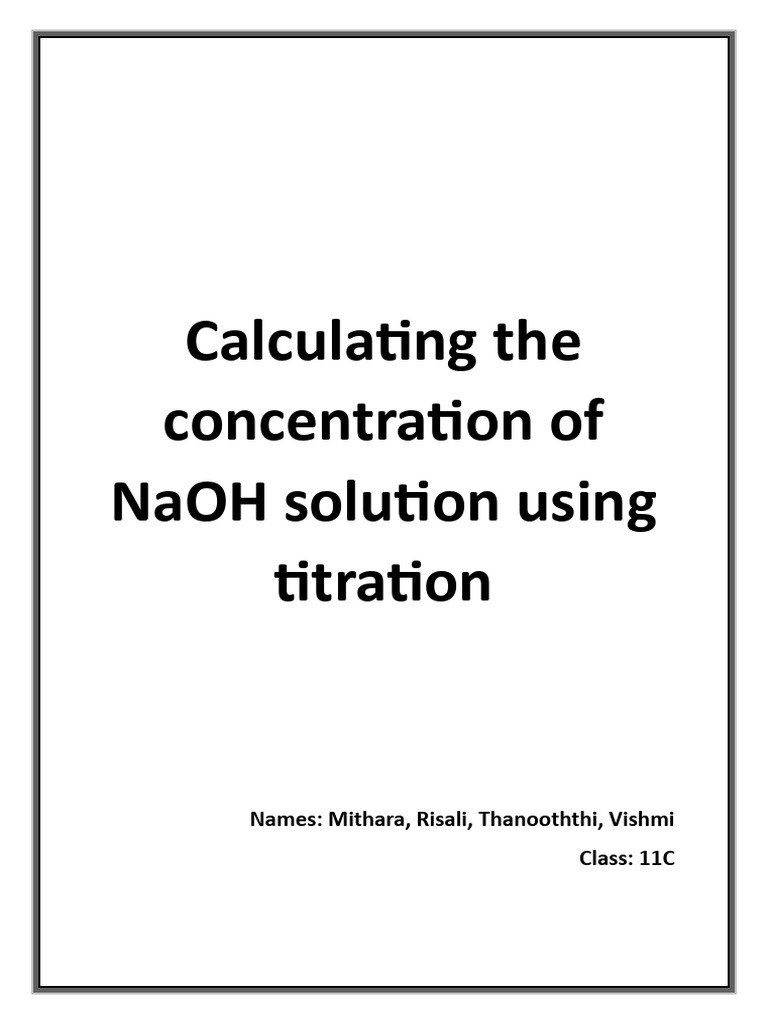 Calculating The Concentration of NaOH Solution Using Titration PDF