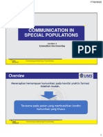 Communication in Special Populations: Menerapkan Kemampuan Komunikasi Pada Kondisi Praktis Farmasi Tidaklah Mudah