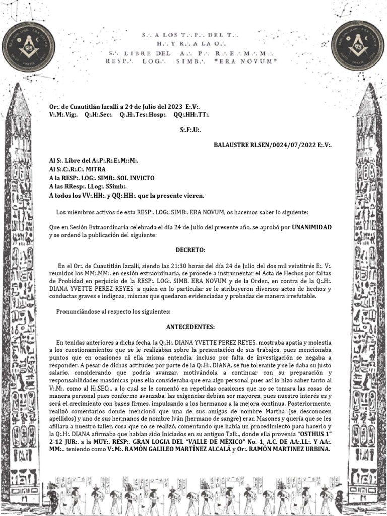 Expulsion Del TALLER | PDF