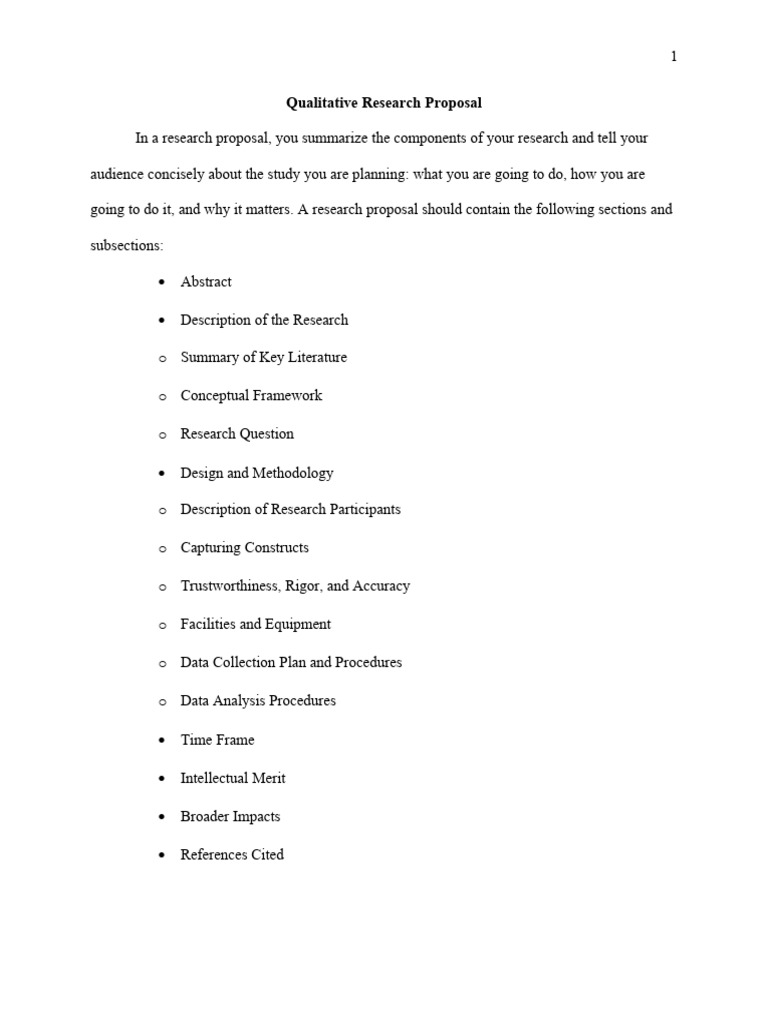 Qualitative Research Proposal Guide | PDF | Focus Group | Qualitative ...