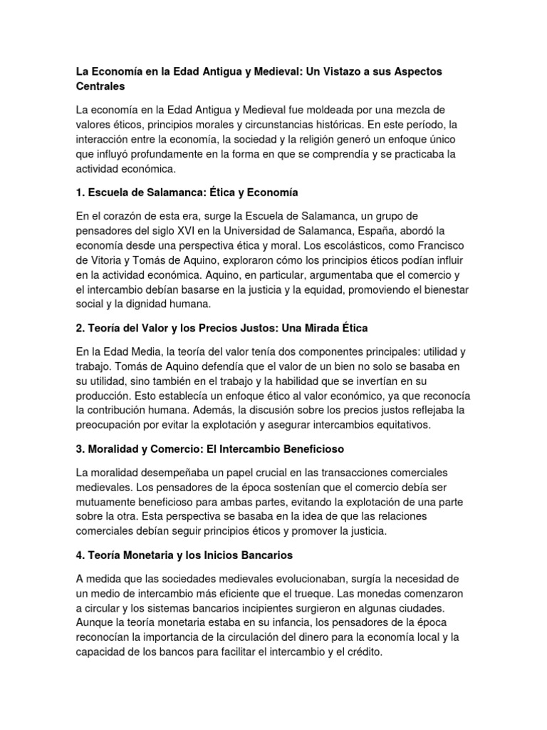 La econom a en la edad antigua y medieval pdf comercio edades medias