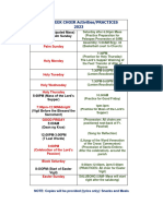 HOLY WEEK CHOIR PRACTICES and Activities