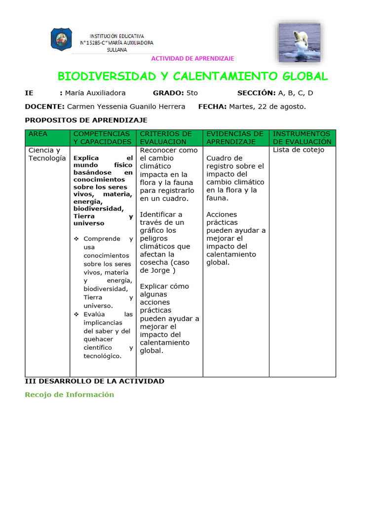 Impacto del Calentamiento Global en Biodiversidad | PDF | Biodiversidad ...