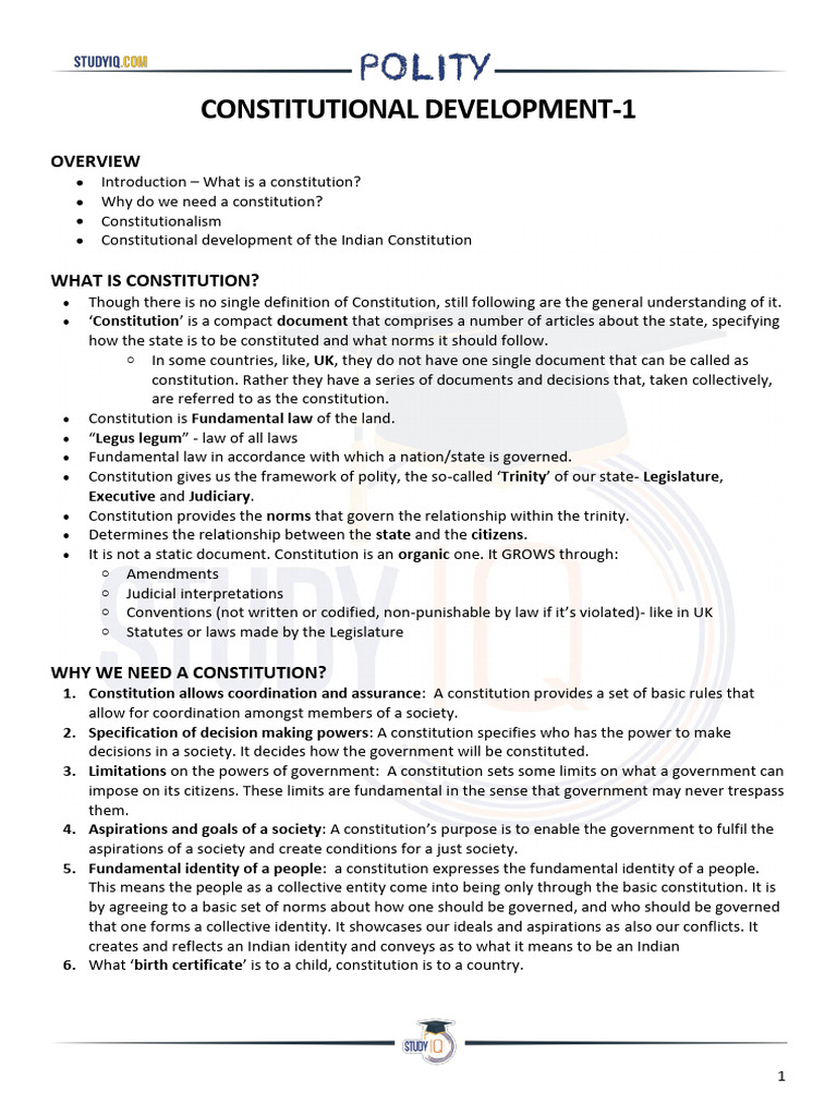 Polity Handmade Notes Pdf Constitution East India Company