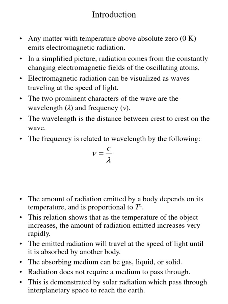 Heat Transfer by Radiation PDF Radiation Emission