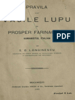 Pravila Lui Vasile Lupu - Longinescu Stefan - Bucuresti - 1909