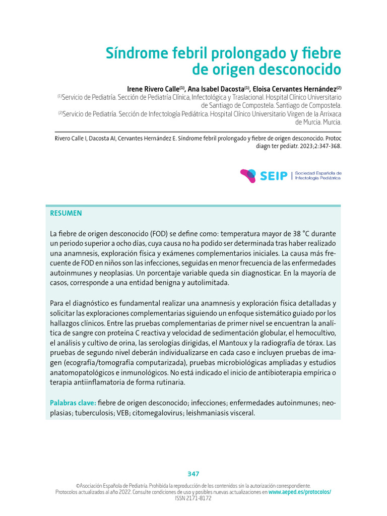 21 - SD - Febril Origen Desco | PDF | Causas de la muerte | Epidemiología