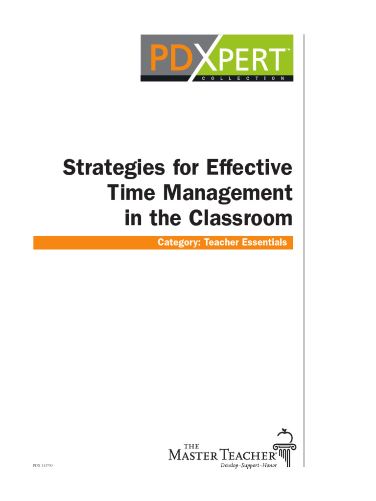 Time Management PDF Learning Classroom