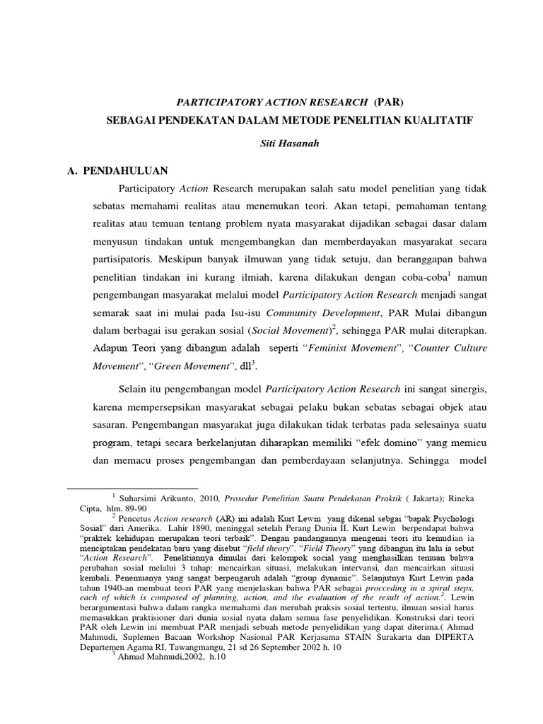 Metode Participatory Action Research | PDF