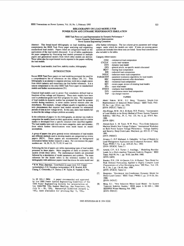 Bibliography On Load Models For Power FL | PDF | Electrical Engineering ...