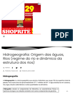 Hidrogeografia - Origem Das Águas, Rios (Regime Do Rio e Dinâmica Da Estrutura Dos Rios)