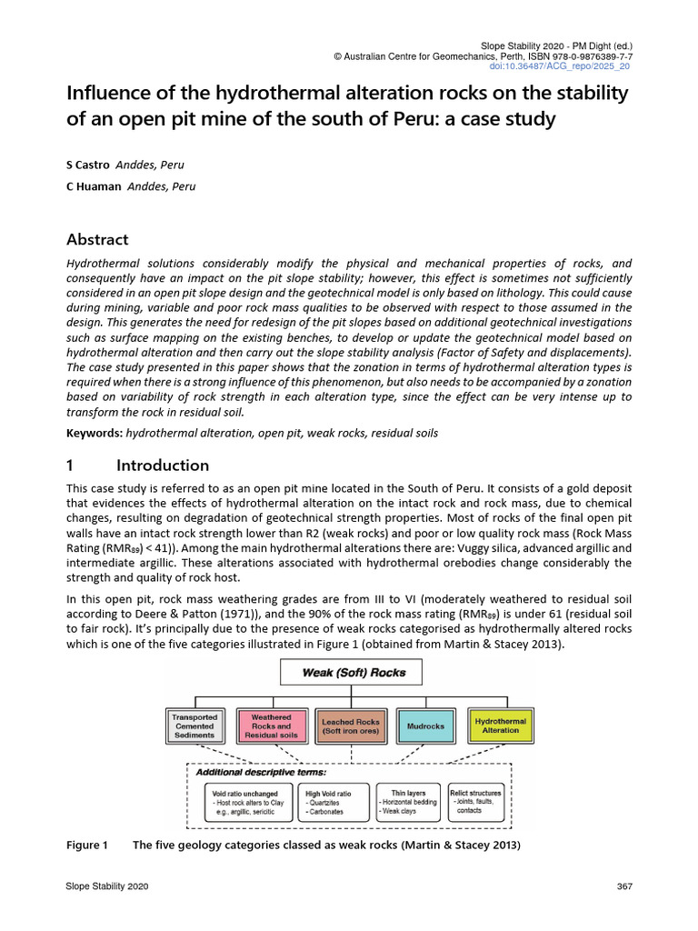 6-Influence of The Hydrothermal Alteration Rocks On The Stability | PDF ...
