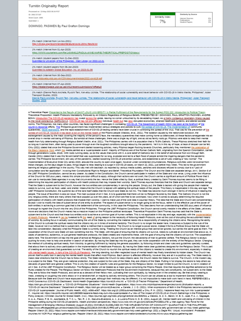 Turnitin_Originality_Report_2091727197 | PDF | Philippines | Thomas Aquinas