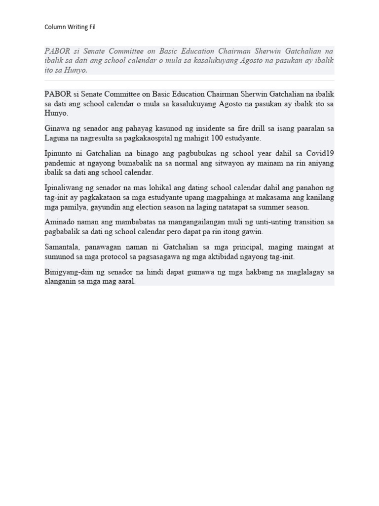 Column Writing Fil PDF