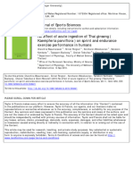 No Effect of Acute Ingestion of Thai Ginseng (Kaempferia Parviflora) On Sprint and Endurance Exercise Performance in Humans