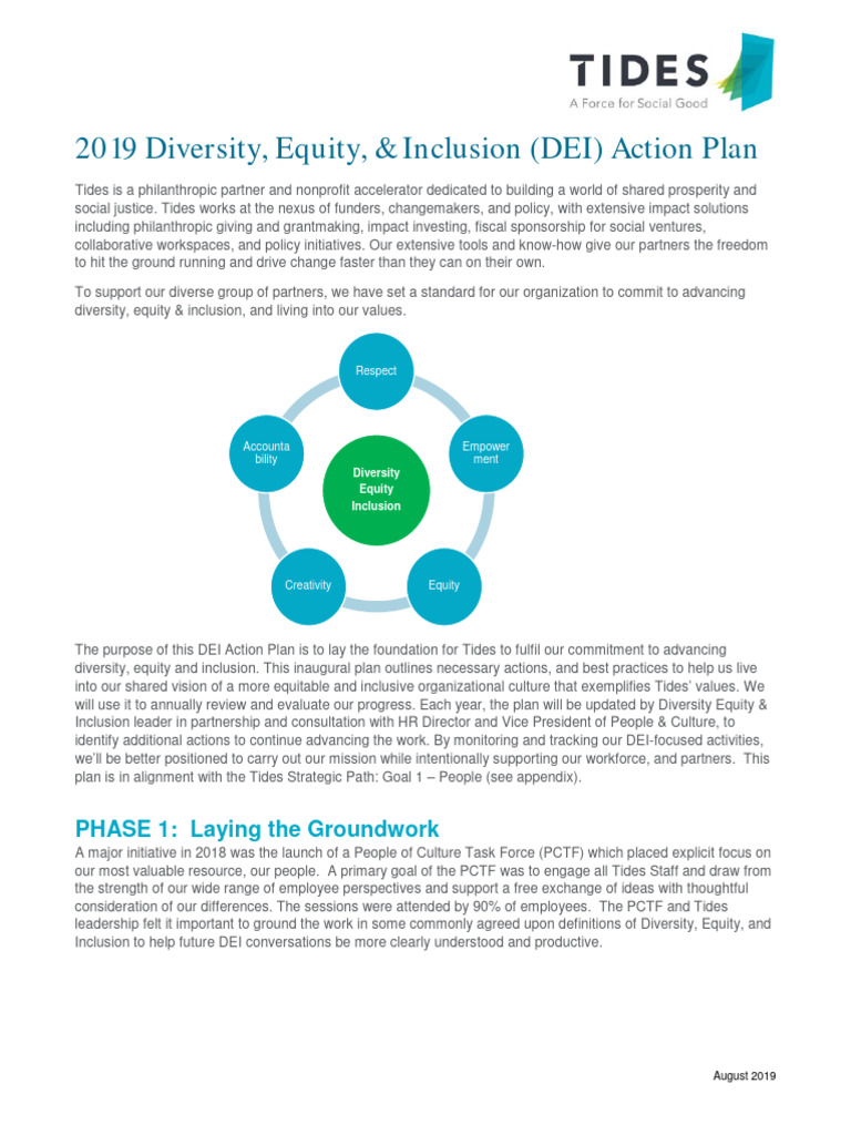 Tides' 2019 DEI Action Plan Overview | PDF | Diversity (Business ...