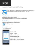 Activation of 3rd Party SIP Account Using PortSIP App