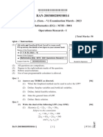 T. Y. B. Sc. (Sem. - V) Examination March - 2023 Mathematics (EG) : MTH - 5001 Operations Research - I