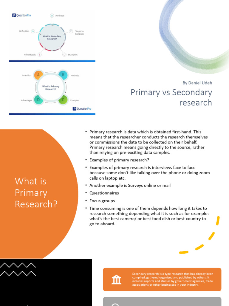 Primary Vs Secondary Research | PDF