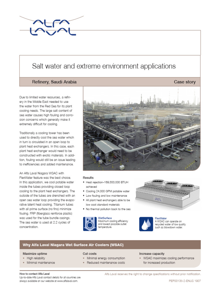 Alfa Laval Wet-Surface-Air-Coolers (WSAC) Brochure | Download Free PDF ...