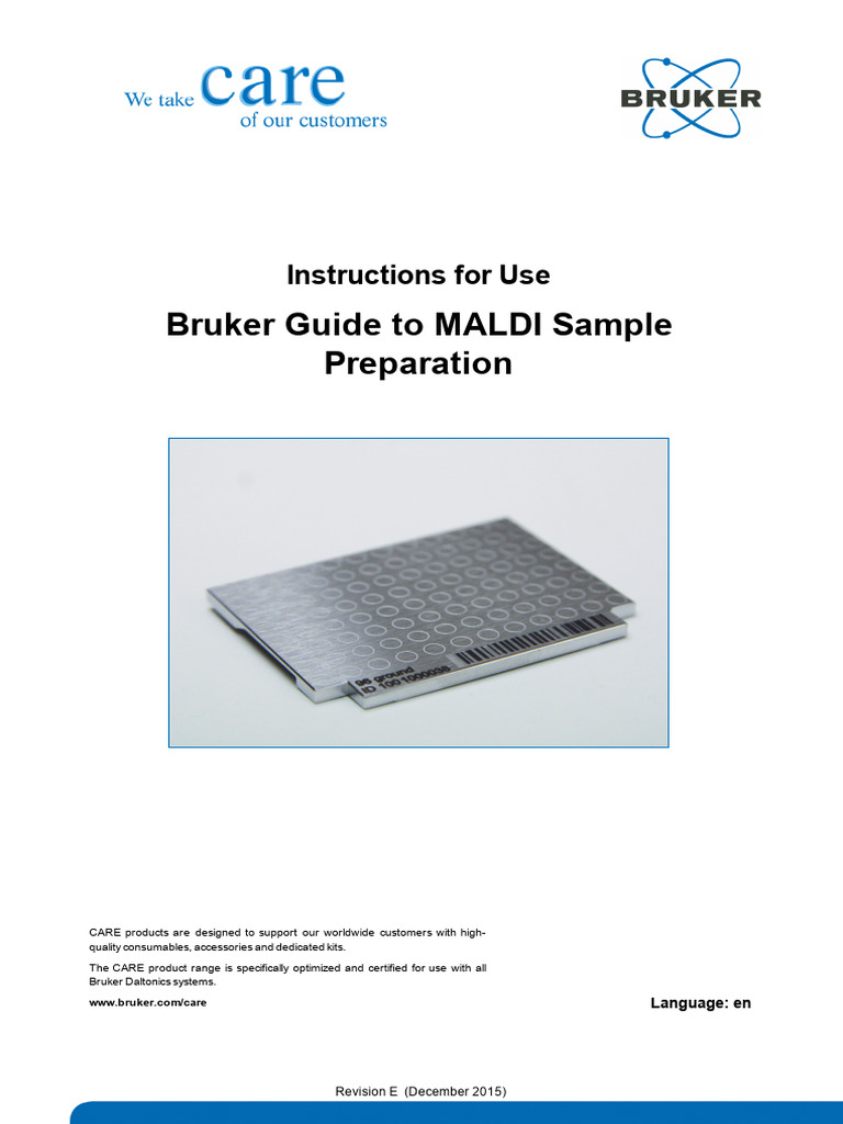 IFU Bruker Guide To MALDI Sample Preparation-En E | PDF | Scientific ...